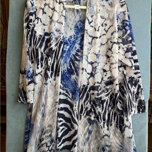 Blue and Black Animal Print Cardigan